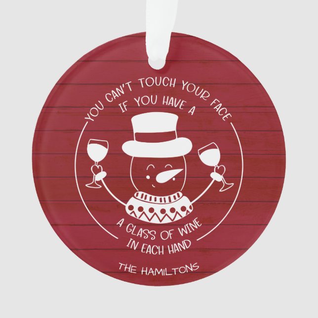 Ornamento Presente para Amantes de Vinho Engraçado 2020 Covi (Frente)