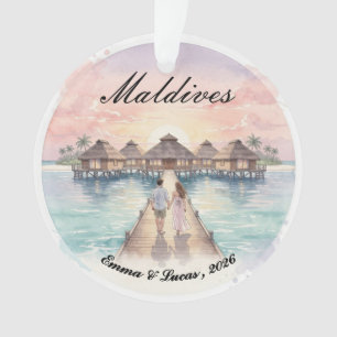 Ornamento Presente Personalizado de Lua de Mel nas Maldivas
