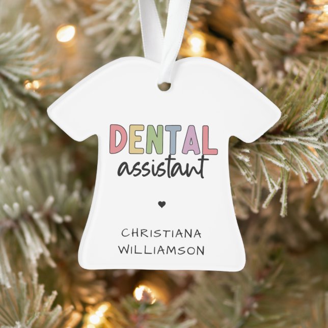 Ornamento Presente Personalizado para Assistente Dentário (Árvore)