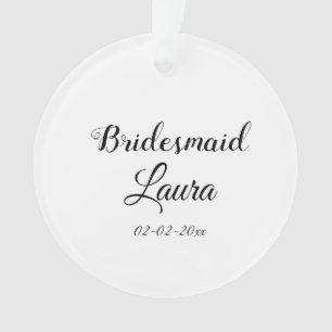Ornamento Presente simples minimalista com nome de madrinha
