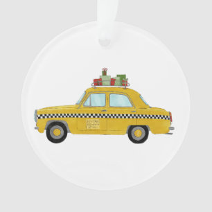 Ornamento Presentes de Natal de Táxi Amarelo de Nova York