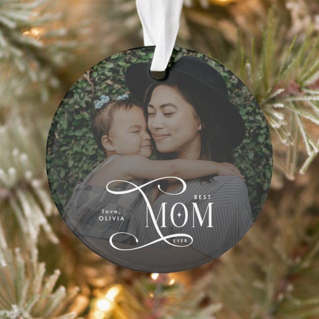 Ornamento Presentes do Dia das Mães com Foto da Melhor Mãe d (Árvore)