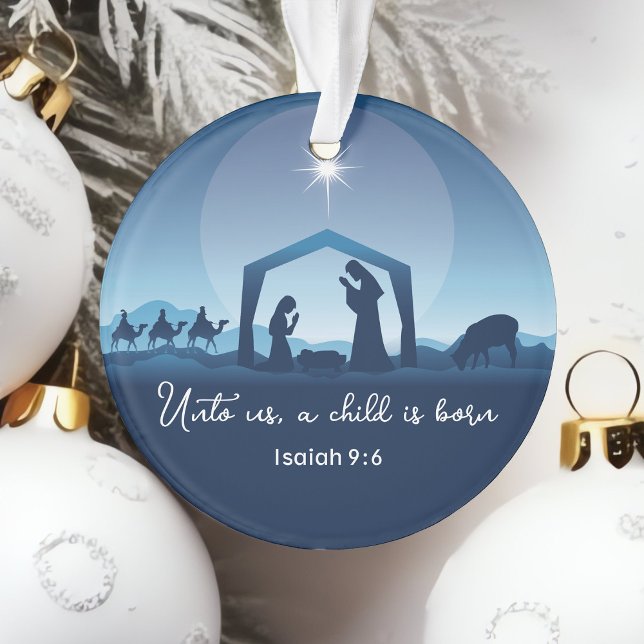 Ornamento Presépio Religioso Versículo da Bíblia Natal (Criador carregado)