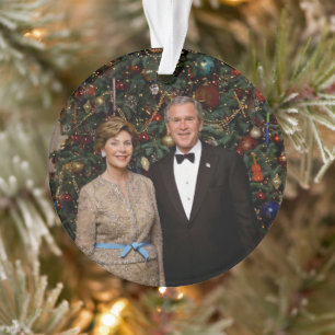 Ornamento Presidente George Bush, Laura Casa Branca de Natal
