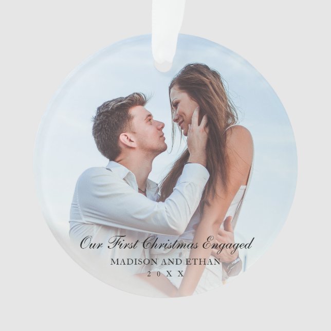 Ornamento Preto Elegante Nossa Primeira Foto Envolvida no Na (Frente)