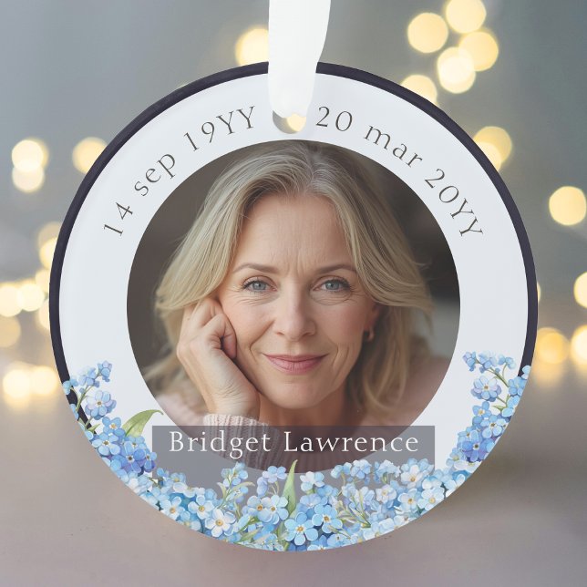 Ornamento Pretty Forget-me-nots Flowers Remembrance Memorial (Criador carregado)