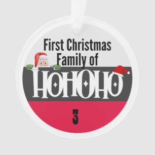 Ornamento Primeira Família Ho Ho Ho de Natal Personalizar