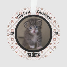 Ornamento Primeira foto de Natal de Kitten Personalizado