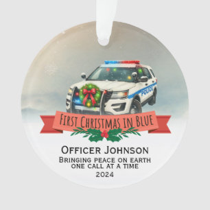 Ornamento Primeira Ordem de Polícia de Natal Personalizada