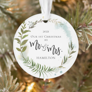 Ornamento Primeira Ornação de Fotos Greenerada de Natal