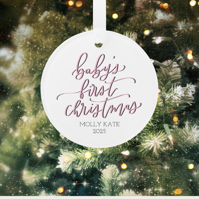 Ornamento Primeira Ornação de Natal da Bebê Personalizada (Baby's First Christmas Ornament | Personalized with Name | Custom Holiday Keepsake for Newborn)