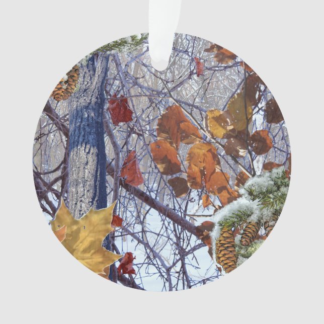 Ornamento Primeira pintura da camuflagem da cena do inverno (Frente)