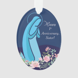 Ornamento Primeiro Aniversário da Vida Religiosa à freira Ma