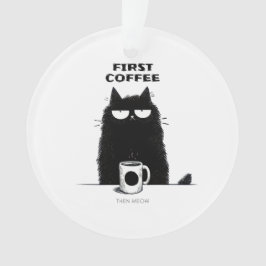 Ornamento Primeiro Café, Depois Meow – Amante de Café e Gato