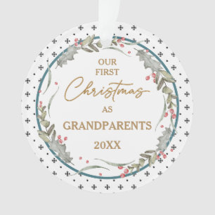 Ornamento Primeiro Círculo Acrílico de Natal dos Avós