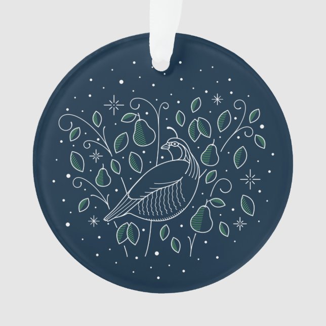 Ornamento Primeiro Dia de Natal - Azul-Ornamento Acrílico (Frente)