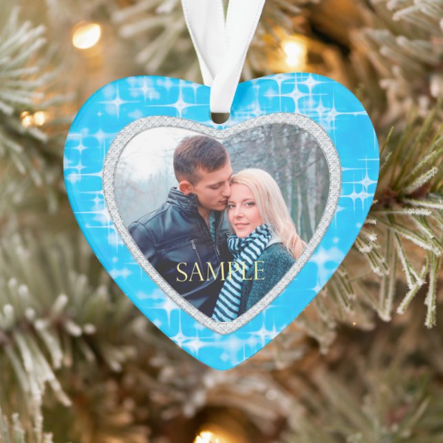 Ornamento Primeiro Natal Azul Estrelas de Gelo Modelo (Árvore)