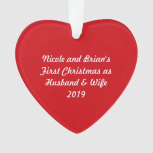 Ornamento Primeiro Natal Casado 2019 ~ Vermelho Coração Ac