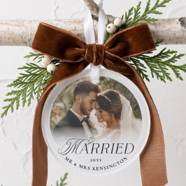 Ornamento Primeiro Natal Casado Personalizado Bodas Duas Fot