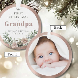 Ornamento Primeiro Natal como Avô Presente de Foto