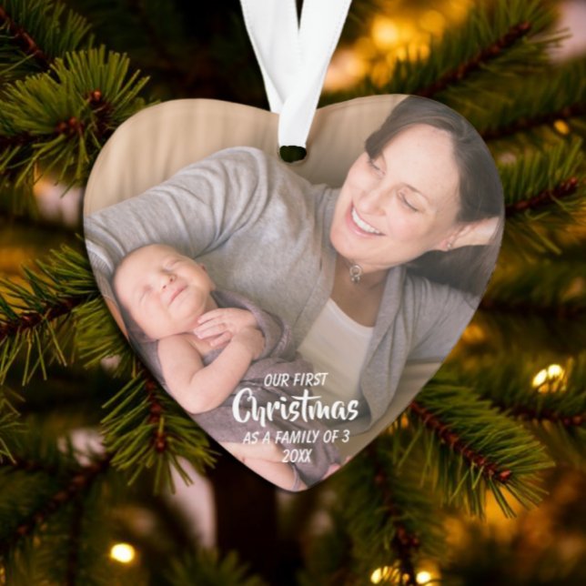 Ornamento Primeiro Natal Como Família 3 (Criador carregado)