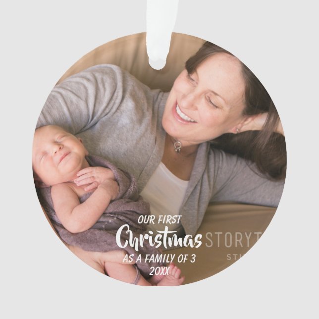 Ornamento Primeiro Natal Como Família 3 (Frente)