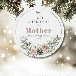Ornamento Primeiro Natal como Mãe Nome Ano