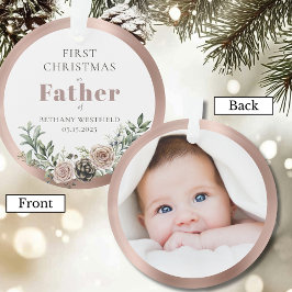 Ornamento Primeiro Natal como Pai Presente de Foto