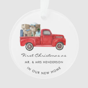 Ornamento Primeiro Natal Como Sr. Red Truck Holiday Casa