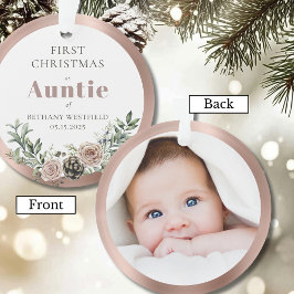 Ornamento Primeiro Natal como Tia Presente de Foto