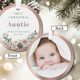 Ornamento Primeiro Natal como Tia Presente de Foto
