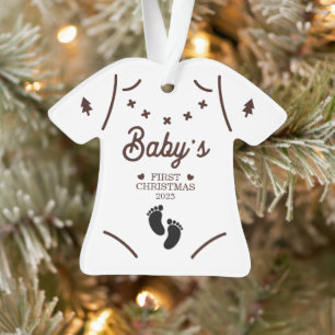 Ornamento Primeiro Natal de 2025 para o Bebê Personalizado