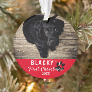 Ornamento Primeiro Natal de Cachorrinho Fofinho Foto de Pet