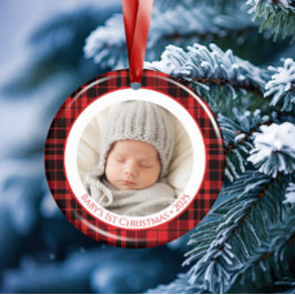 Ornamento Primeiro Natal do Bebê Adorno 2025 com Foto