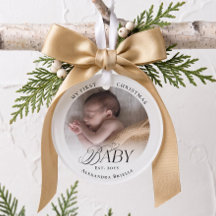 Primeiro Natal do Bebê Foto Personalizada Elegante