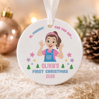 Ornamento Primeiro Natal do Bebê Nome Personalizado