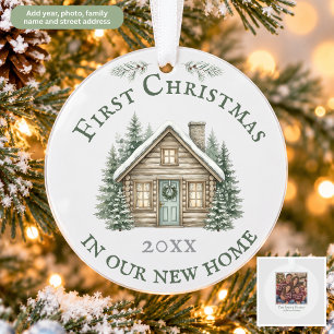 Ornamento Primeiro Natal em Nossa Nova Casa Foto da Família