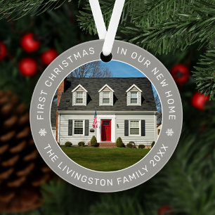 Ornamento Primeiro Natal em Nossa Nova Foto Personalizada da