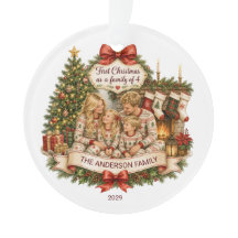 Primeiro Natal Família de 4 Natal Personalizado