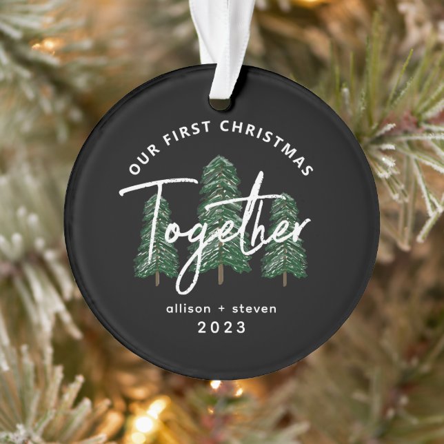 Ornamento Primeiro Natal Juntos Casais Evergreen de 2023 (Árvore)
