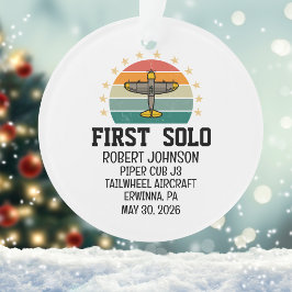 Ornamento Primeiro Piloto de Avião Solo Personalizado de Avi