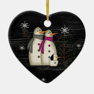 Ornamento primitivo do casal da neve