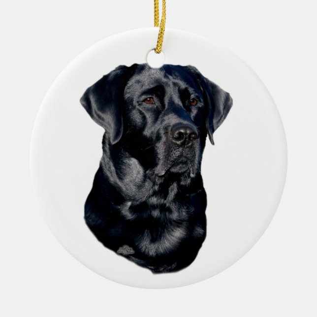 Ornamento principal preto de labrador retriever (Frente)