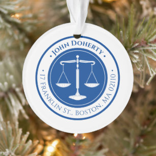 Ornamento Procurador-Geral   Escalas de Justiça Azul Profun