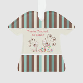 Ornamento Professor de obrigados, Stripe de Aves Whimsical