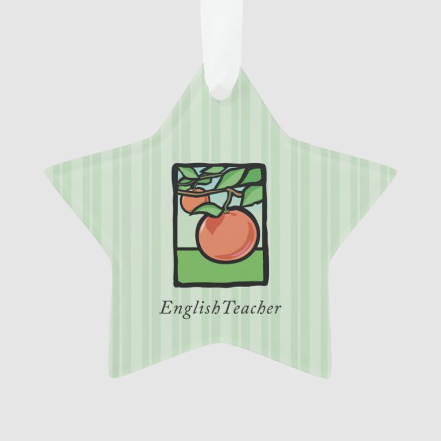 Ornamento Professor Inglês Obrigado, Apple (Frente)