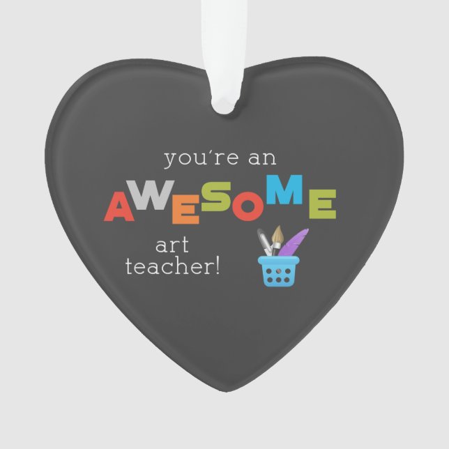 Ornamento Professora de Arte, Paint Brush, Incrível (Frente)