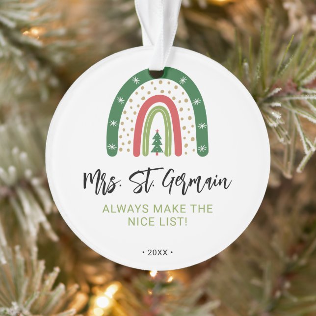 Ornamento Professores do Natal Lista Legal Arco-íris (Árvore)