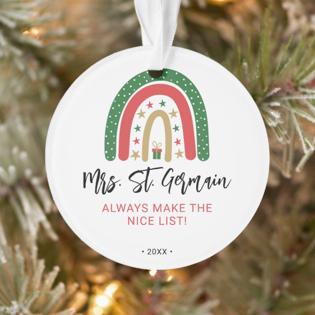 Ornamento Professores do Natal Lista Legal Arco-íris (Árvore)