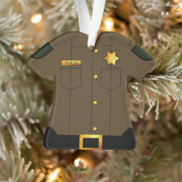Ornamento Profissão Marrom Polícia